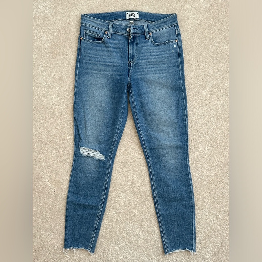 PAIGE - Verdugo Ripped Raw Hem Skinny Ankle Jeans (Jules)